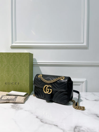 GUCCI MARMONT SMALL, Black/Gold