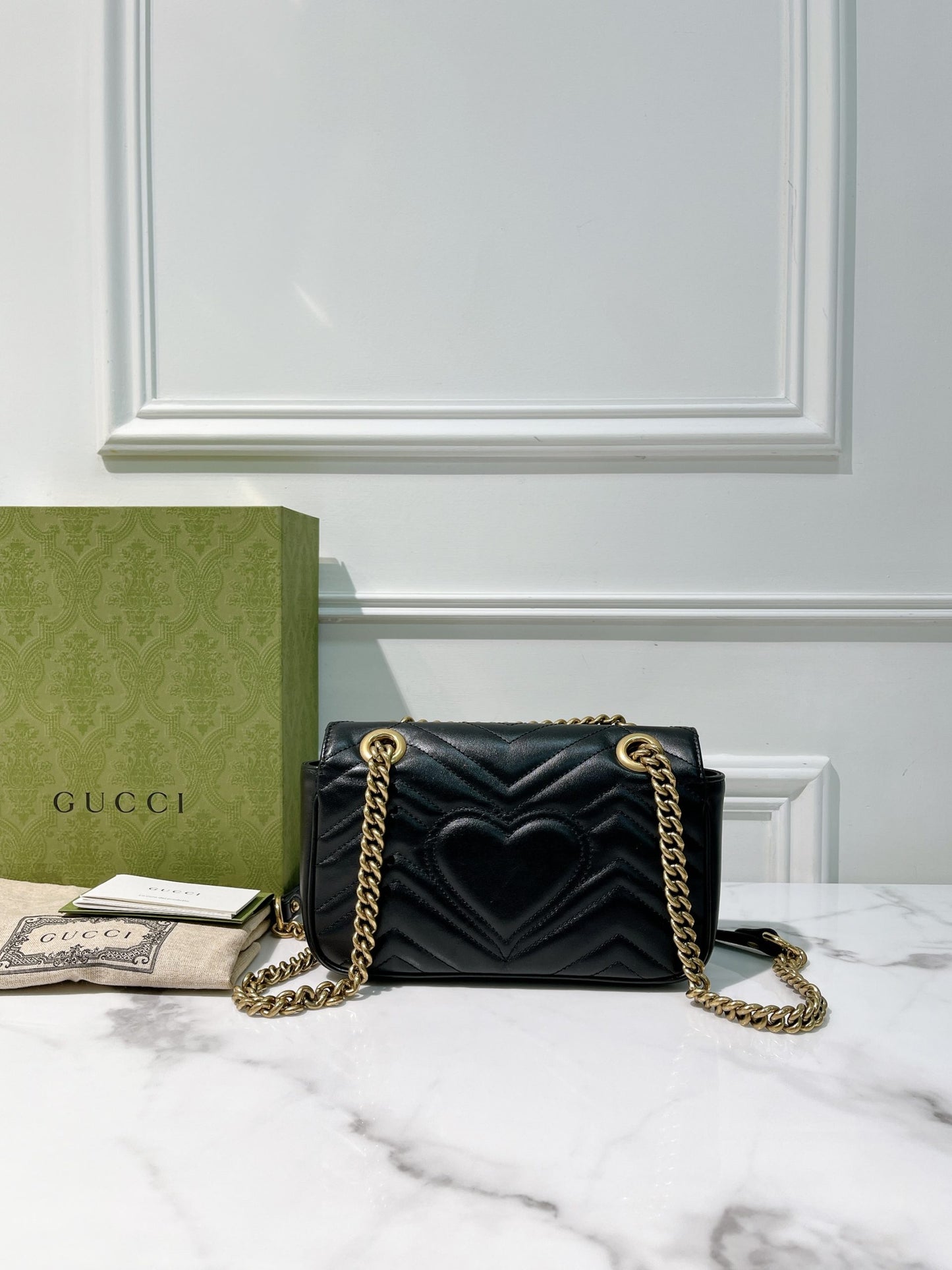 GUCCI MARMONT SMALL, Black/Gold