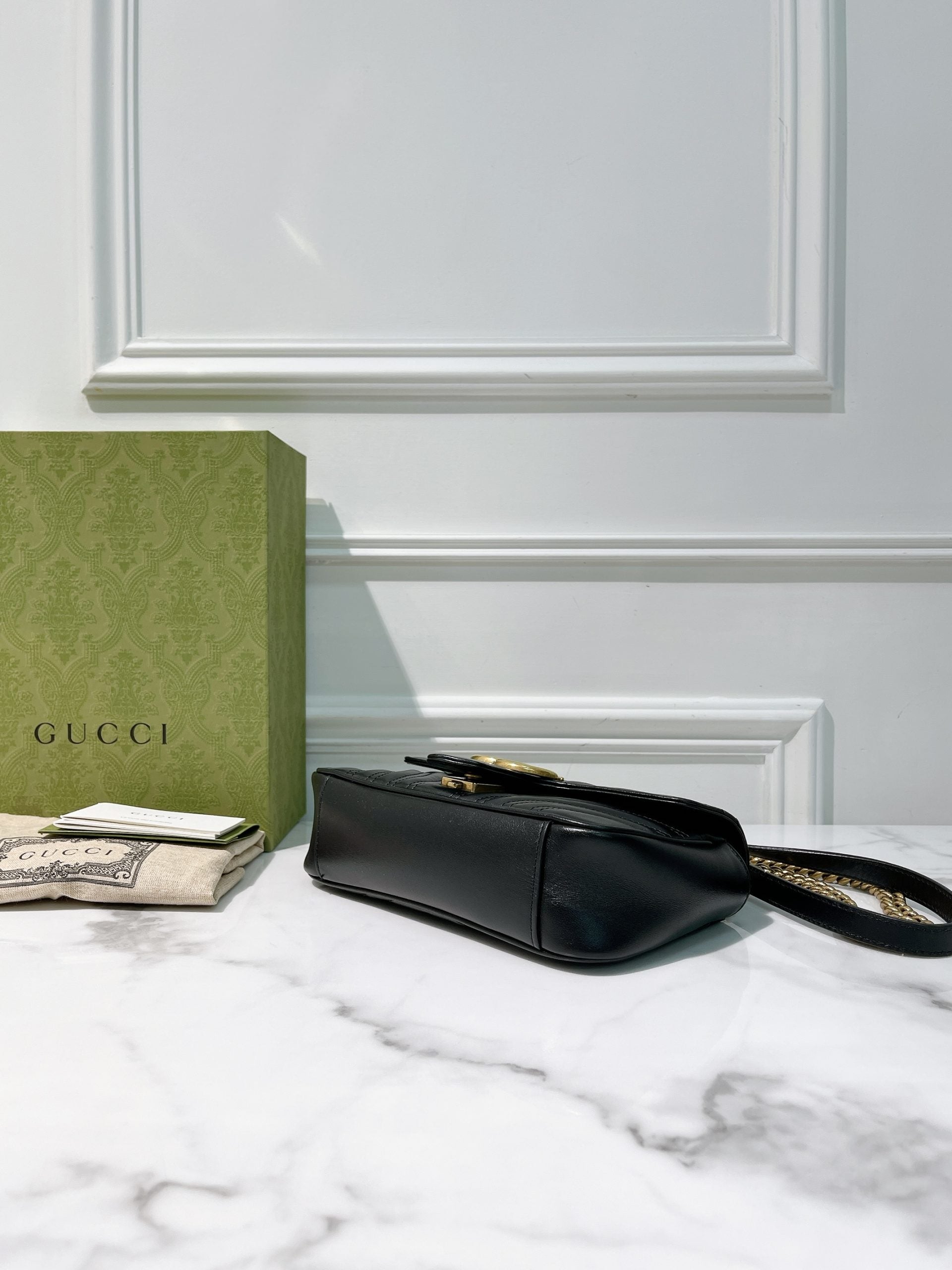 GUCCI MARMONT SMALL, Black/Gold