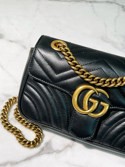GUCCI MARMONT SMALL, Black/Gold