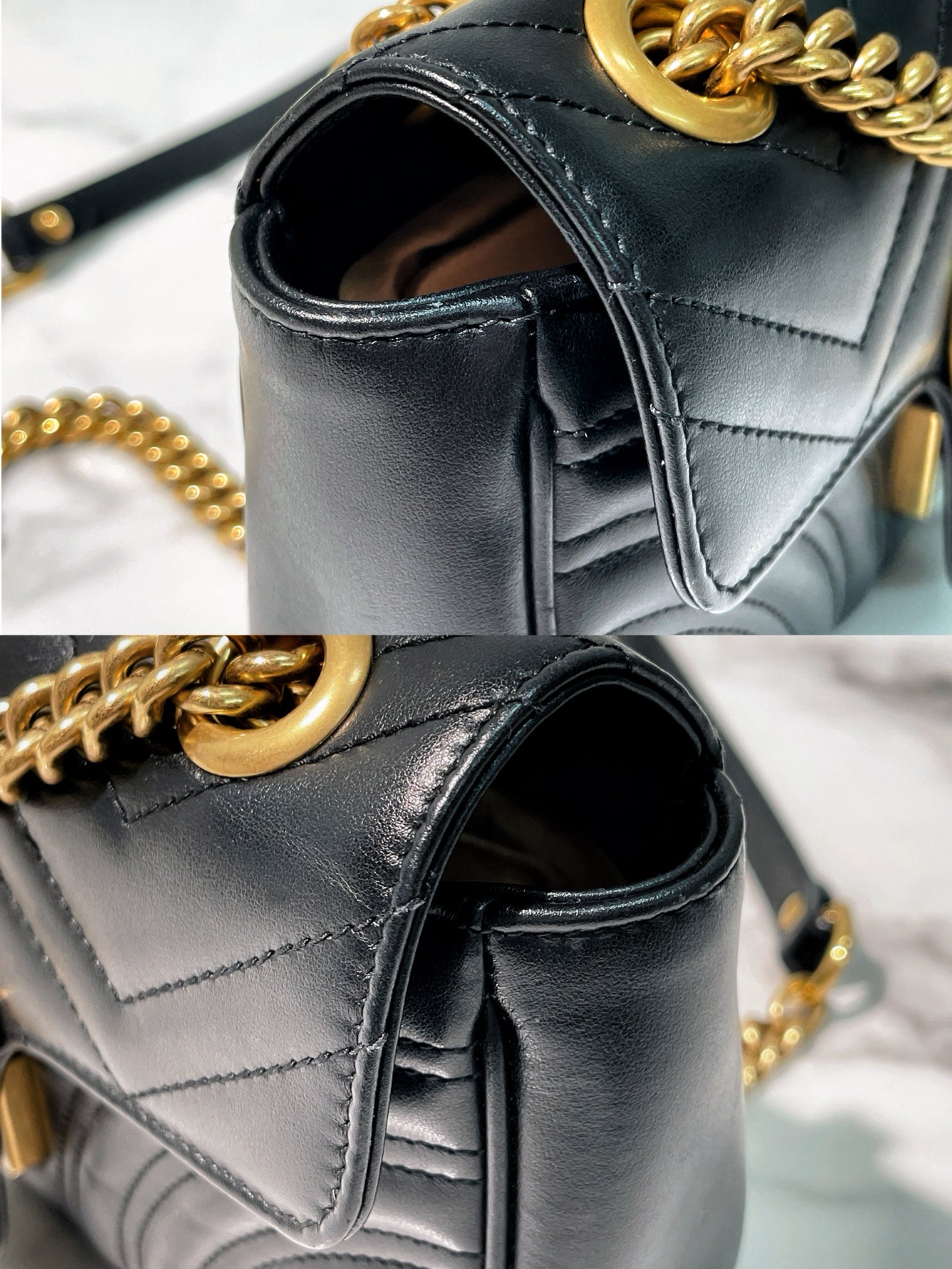 GUCCI MARMONT SMALL, Black/Gold