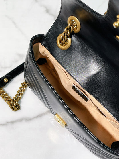 GUCCI MARMONT SMALL, Black/Gold