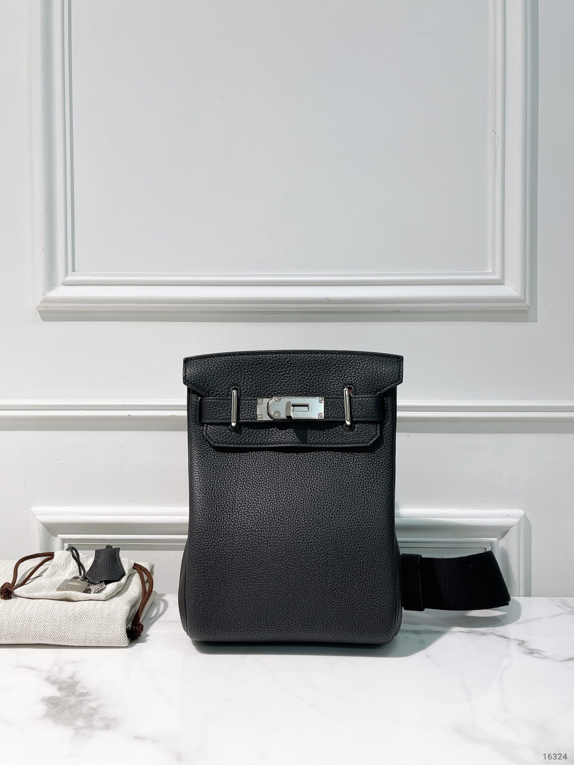 HERMES HAC A DOS PM, Noir/Silver