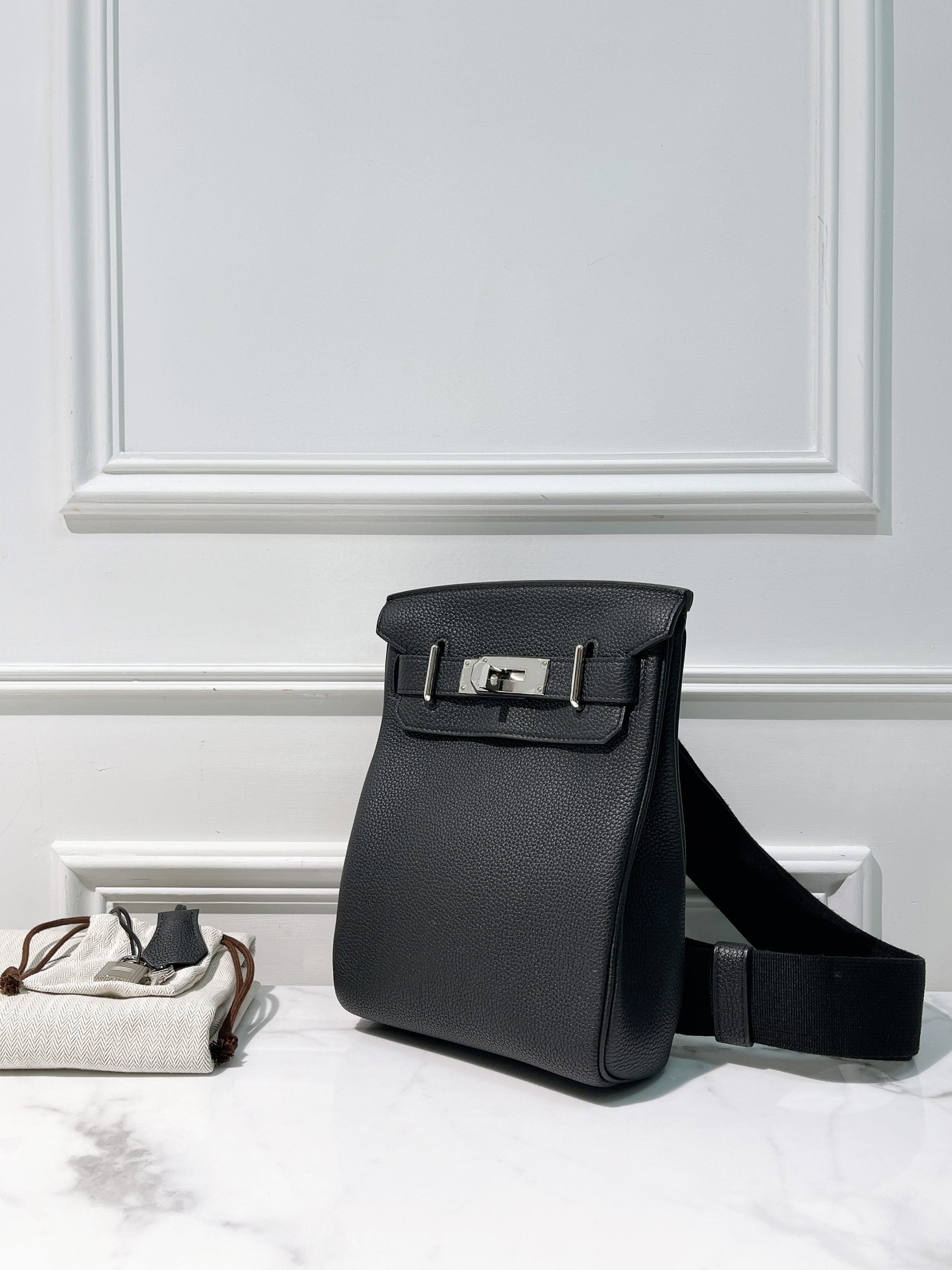 HERMES HAC A DOS PM, Noir/Silver