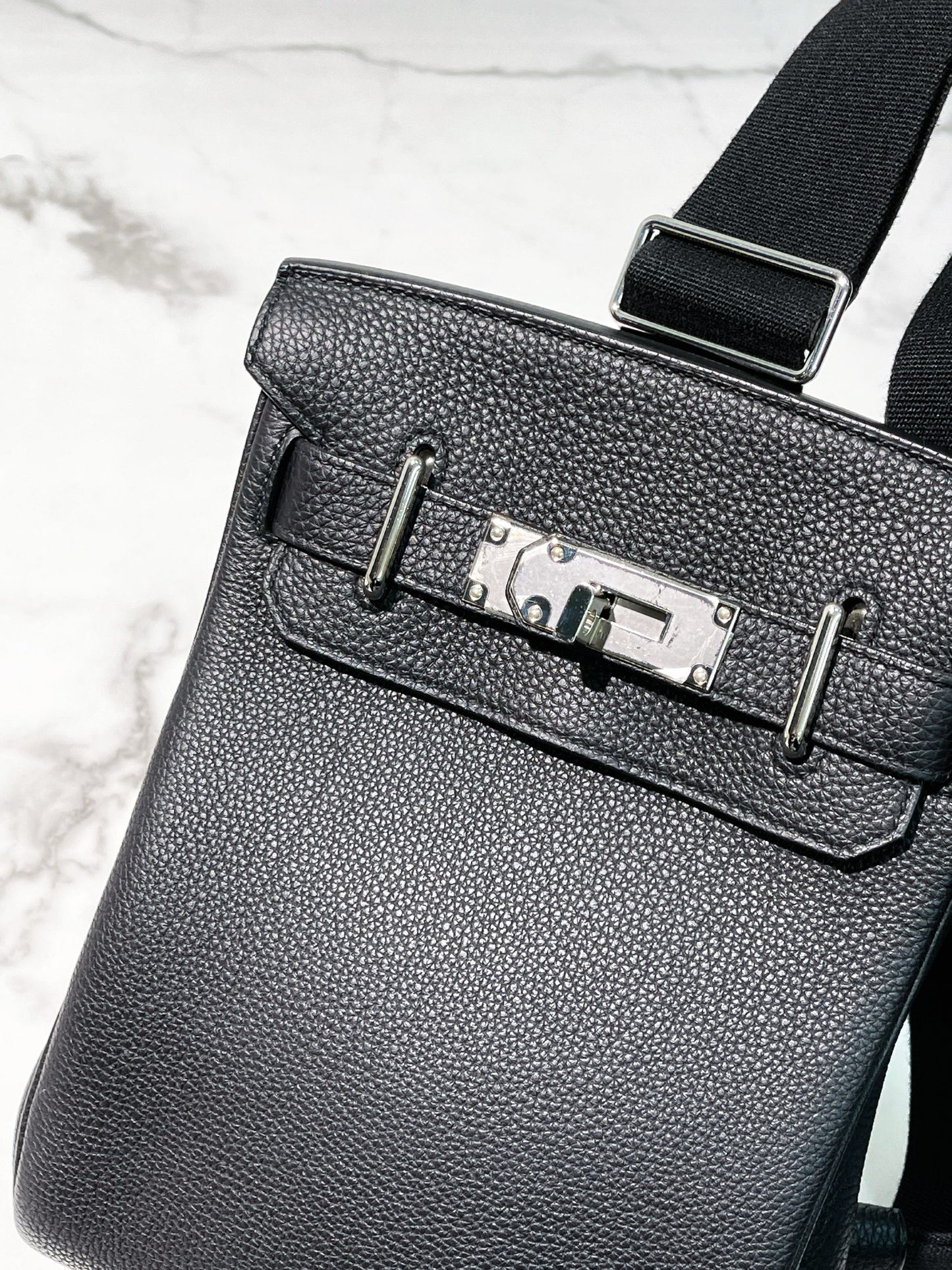 HERMES HAC A DOS PM, Noir/Silver