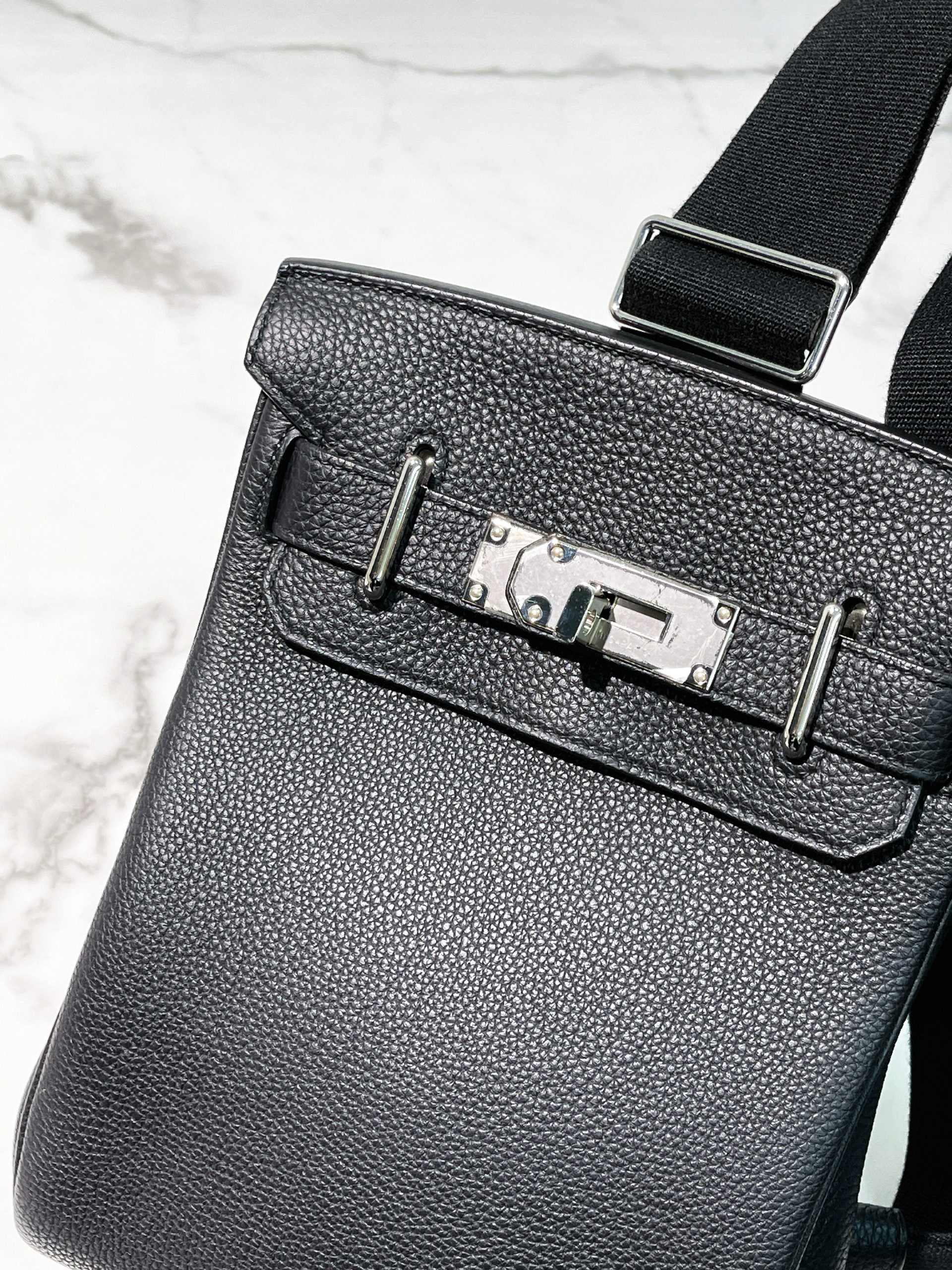 HERMES HAC A DOS PM, Noir/Silver