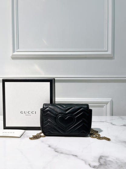 GUCCI SUERMINI MARMONT, Black/Gold