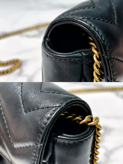 GUCCI SUERMINI MARMONT, Black/Gold