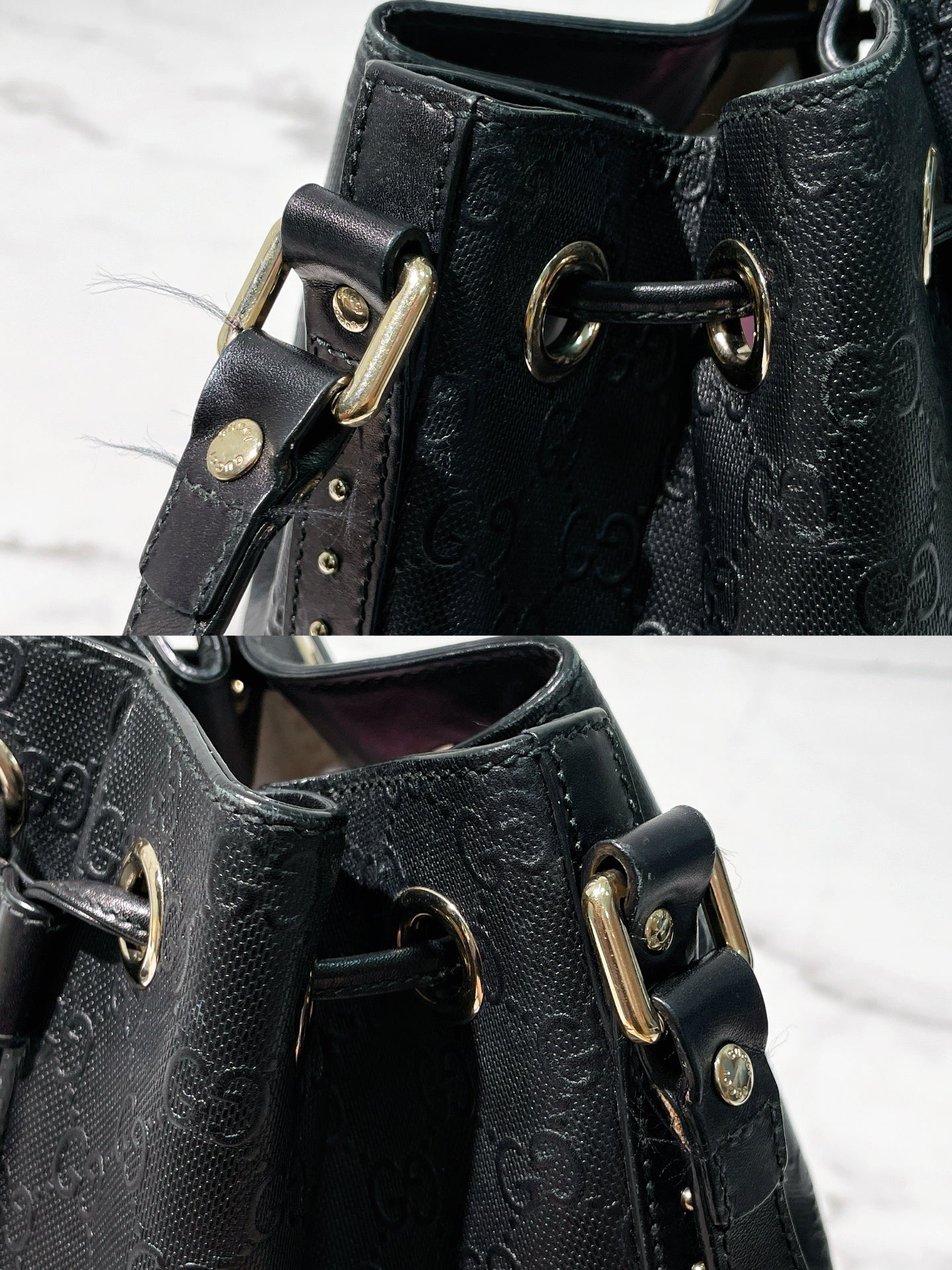 GUCCI BUCKET BAG, Black/Gold