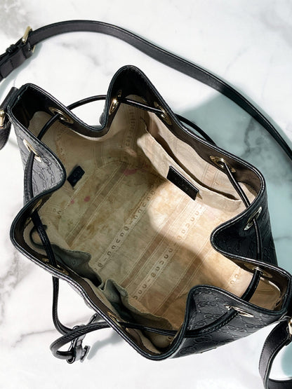 GUCCI BUCKET BAG, Black/Gold