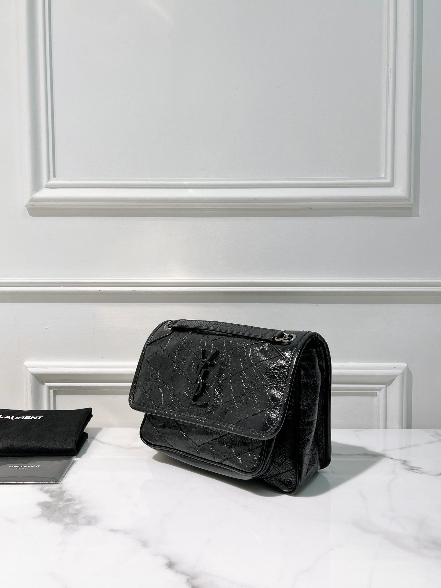 YSL NIKI BABY, Black/Silver