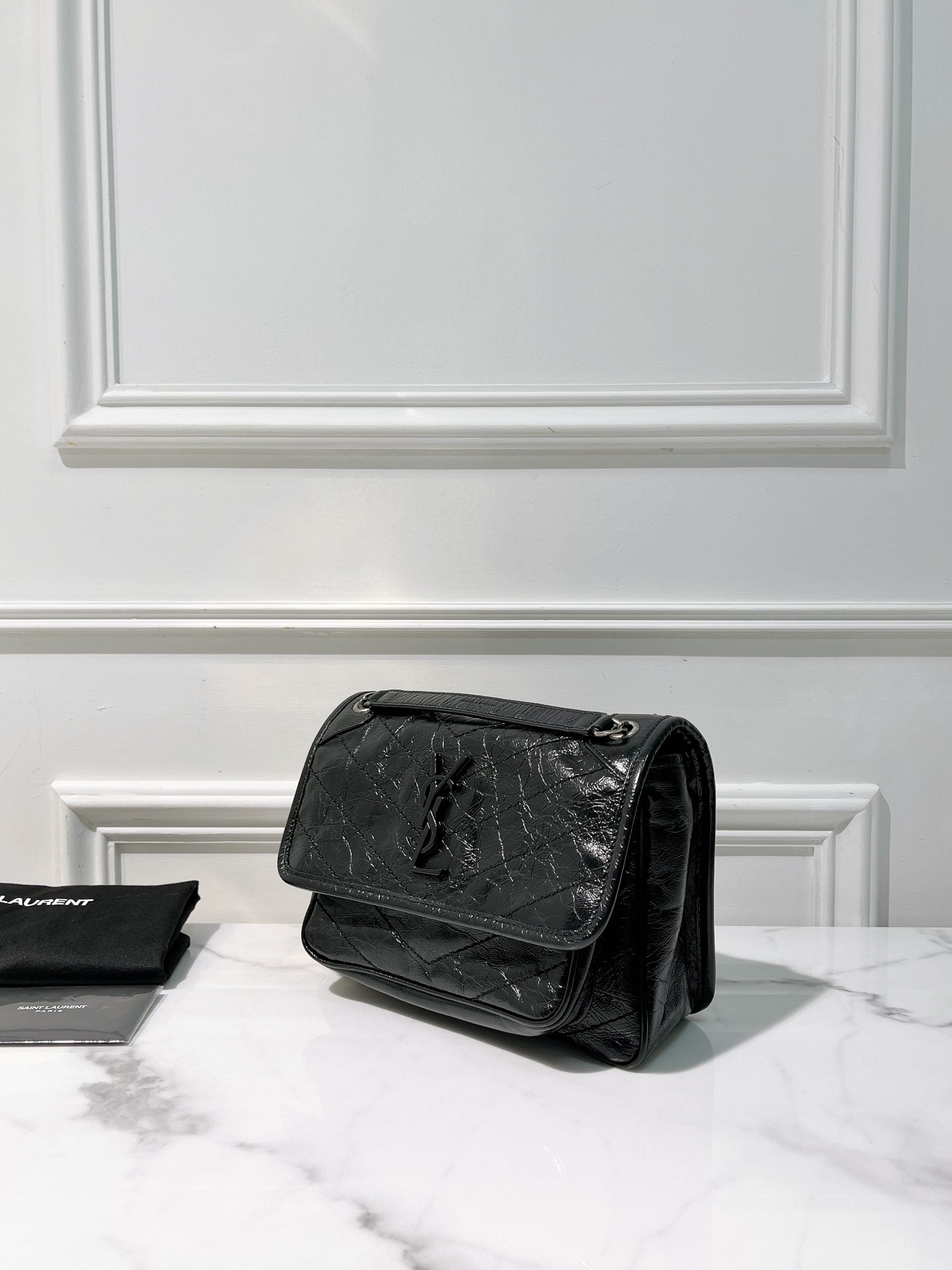 YSL NIKI BABY, Black/Silver