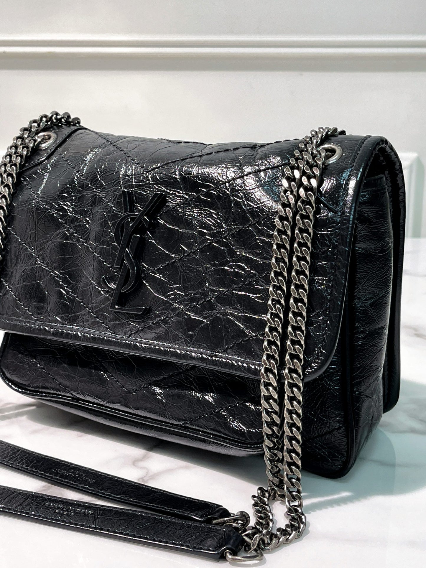 YSL NIKI BABY, Black/Silver