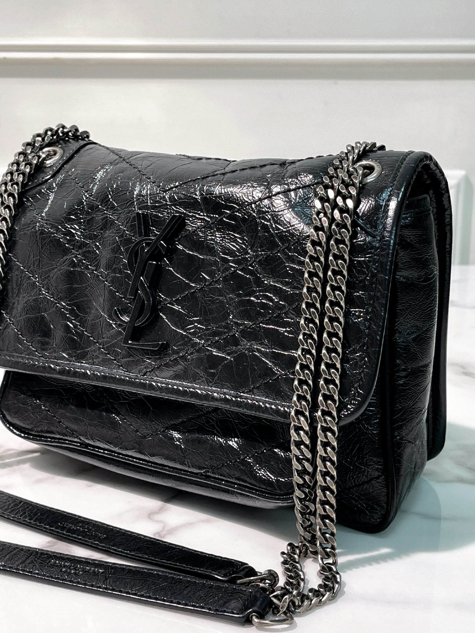 YSL NIKI BABY, Black/Silver