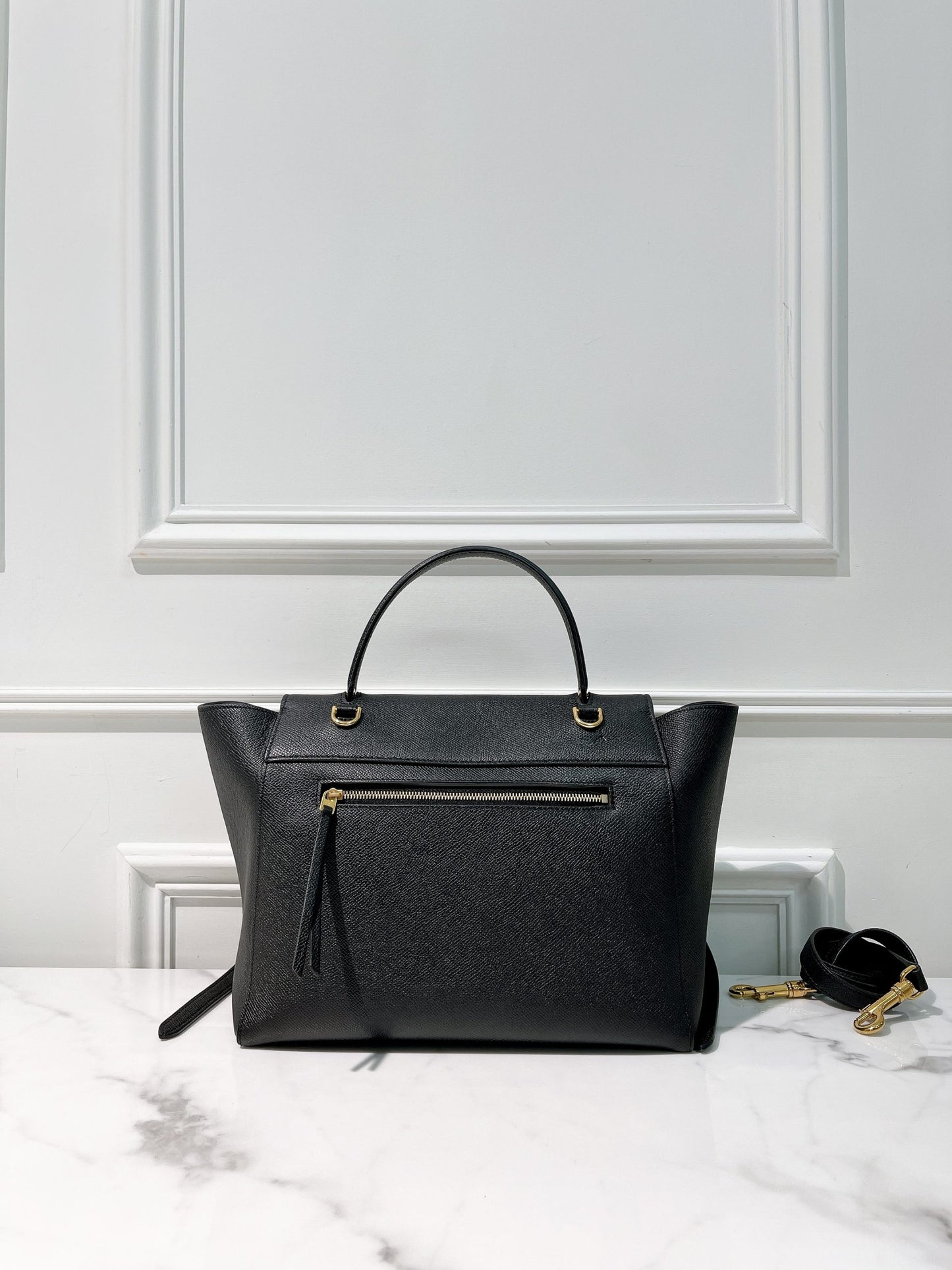 CELINE MINI BELT BAG, Black/Gold