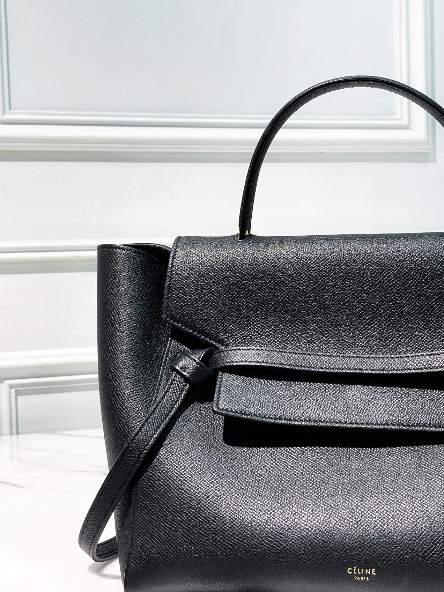 CELINE MINI BELT BAG, Black/Gold