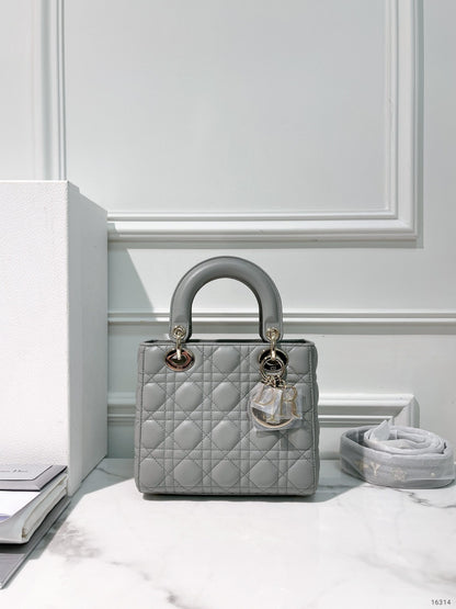 DIOR SMALL LADY DIOR, Grey/Gold