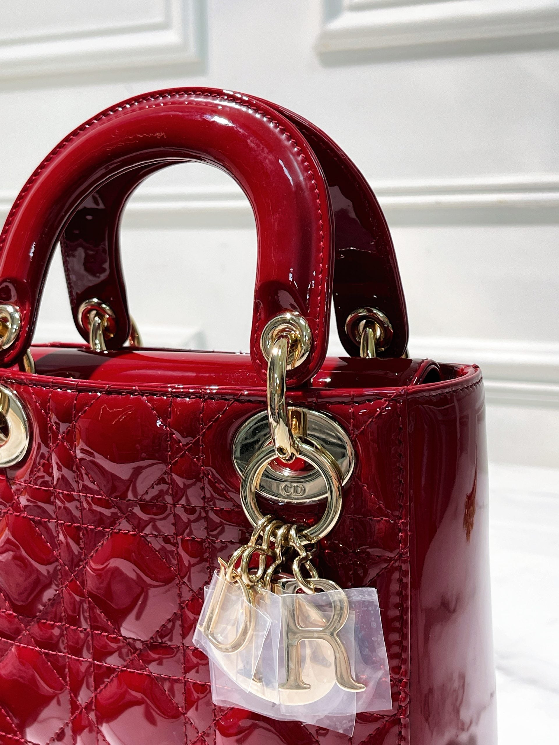 DIOR MINI LADY DIOR, Red/Gold