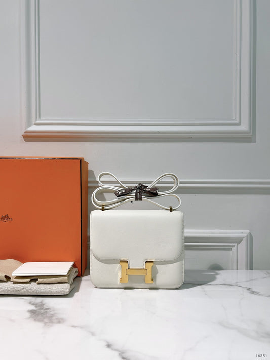 HERMES CONSTANCE MINI, White/Gold