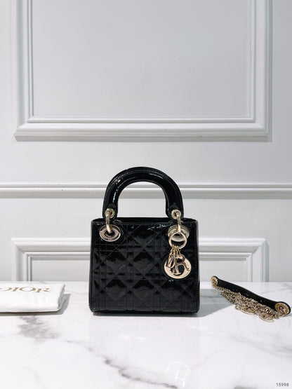 DIOR MINI LADY DIOR, Black/Gold