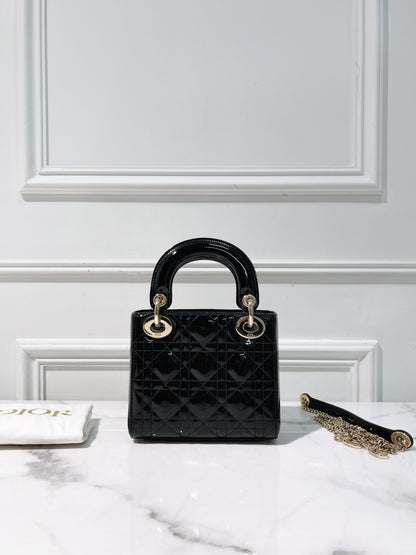 DIOR MINI LADY DIOR, Black/Gold