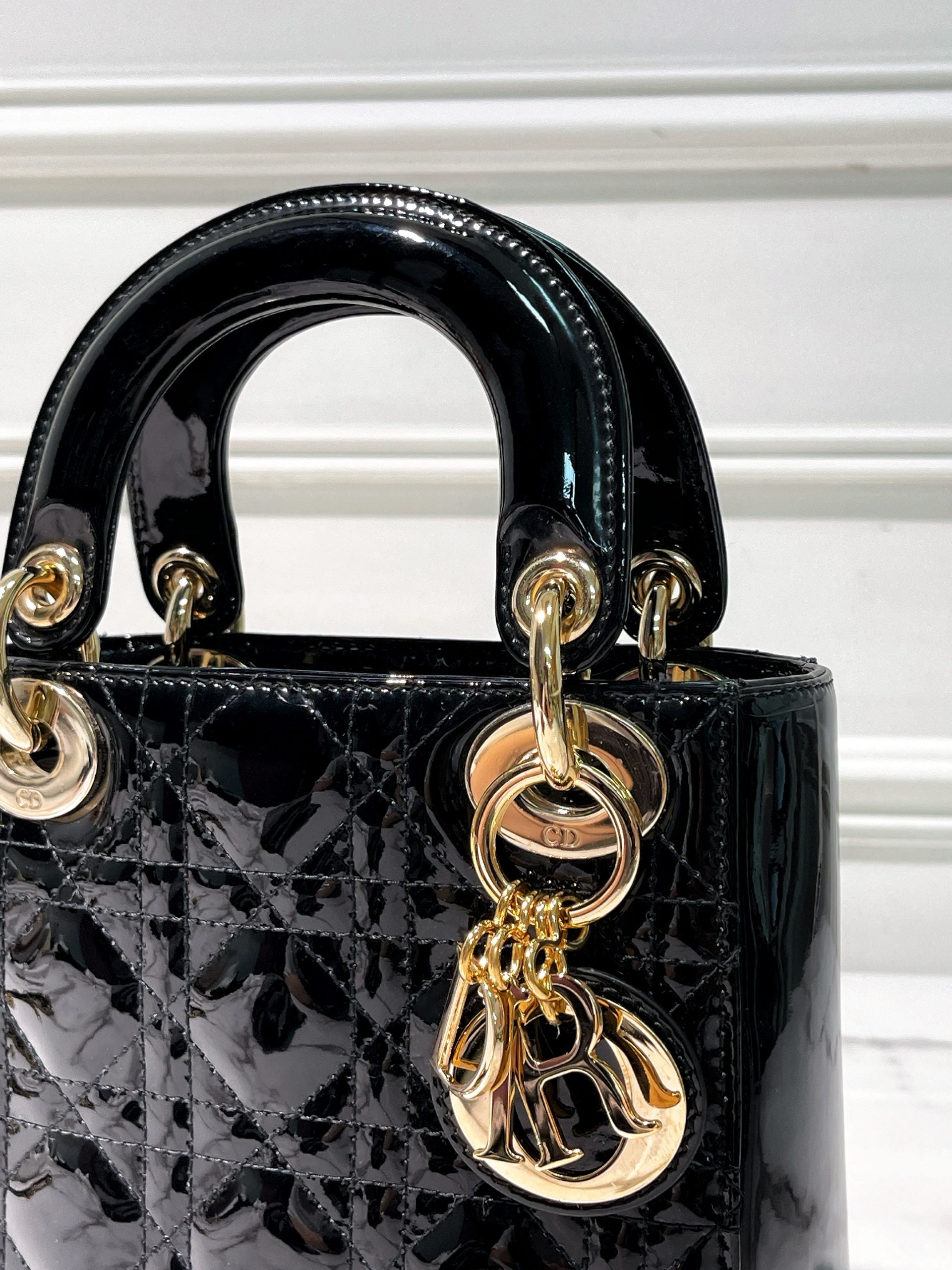 DIOR MINI LADY DIOR, Black/Gold