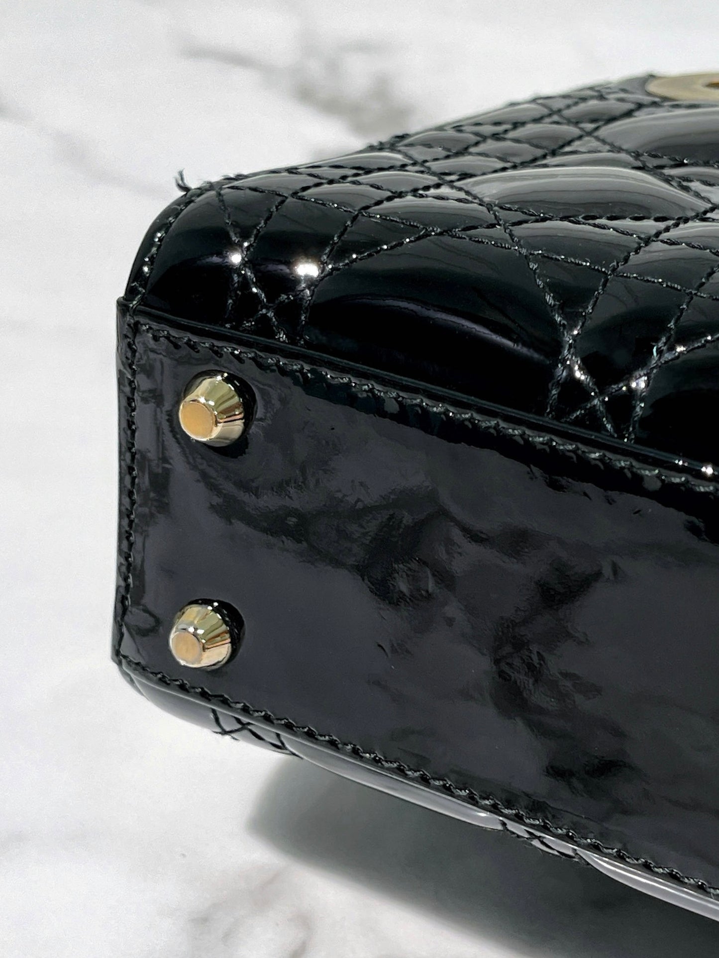 DIOR MINI LADY DIOR, Black/Gold