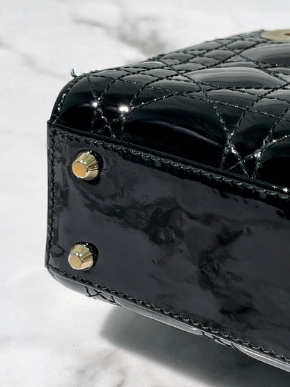 DIOR MINI LADY DIOR, Black/Gold