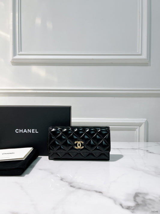 CHANEL 24K WALLET, Black/Gold