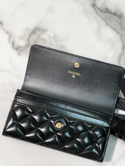 CHANEL 24K WALLET, Black/Gold