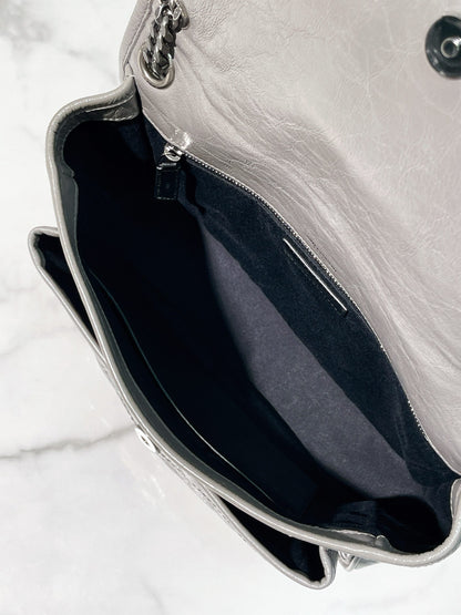 YSL MEDIUM NIKI, Grey/Silver