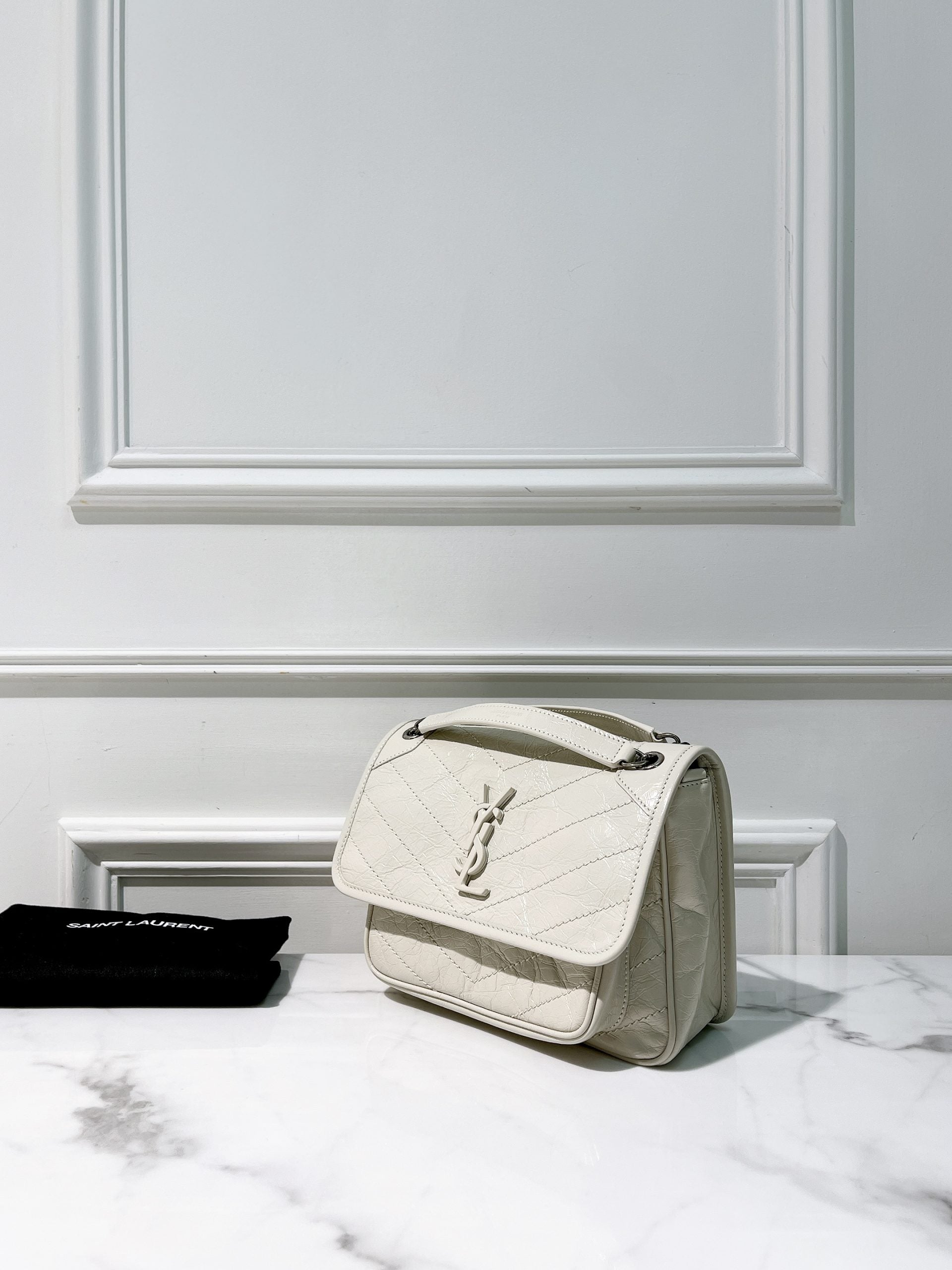 YSL BABY NIKI, White/Silver