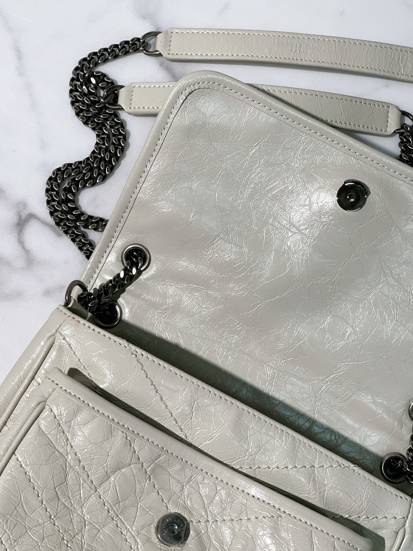 YSL BABY NIKI, White/Silver