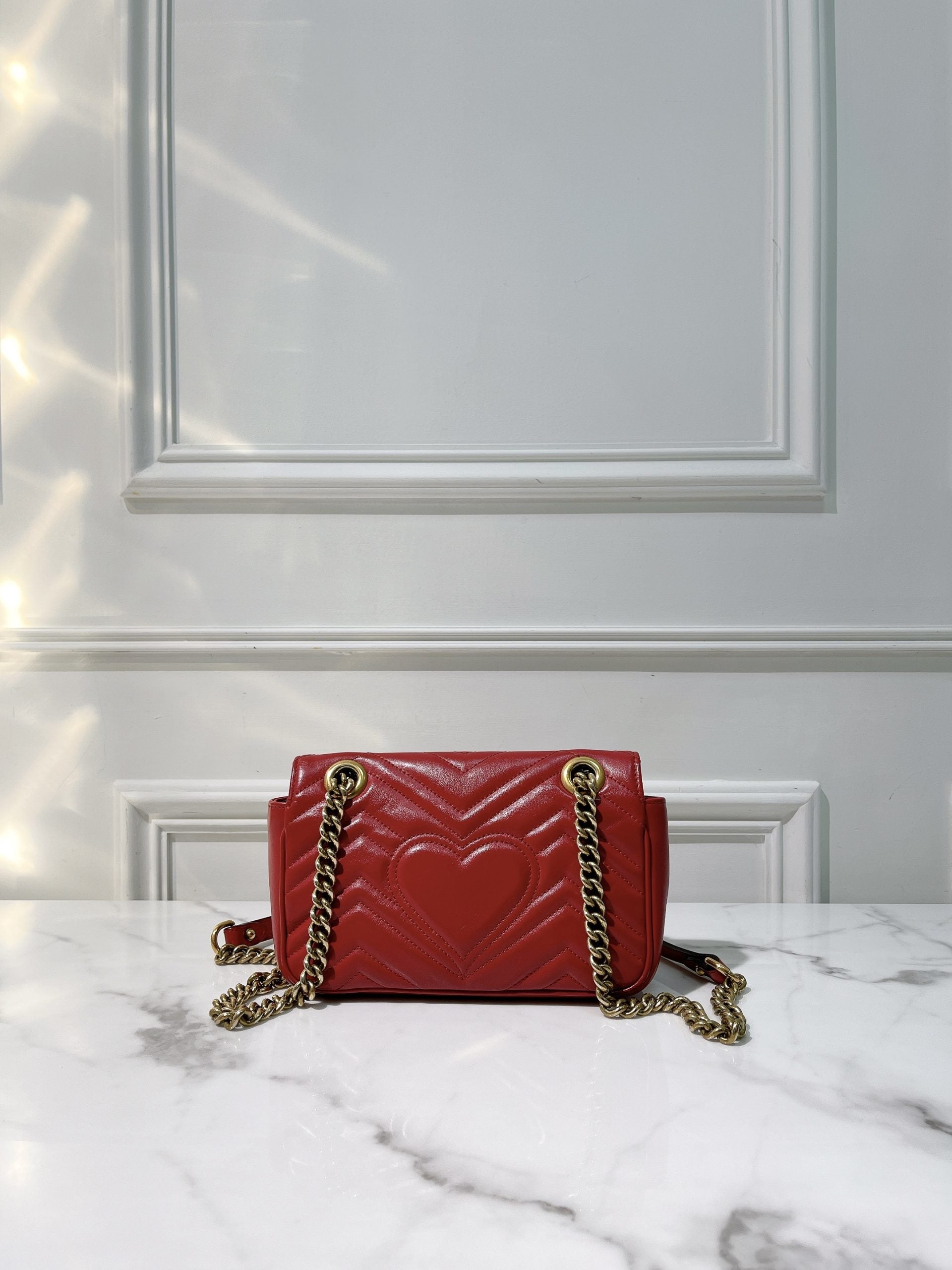 GUCCI MARMONT SMALL, Red/Gold