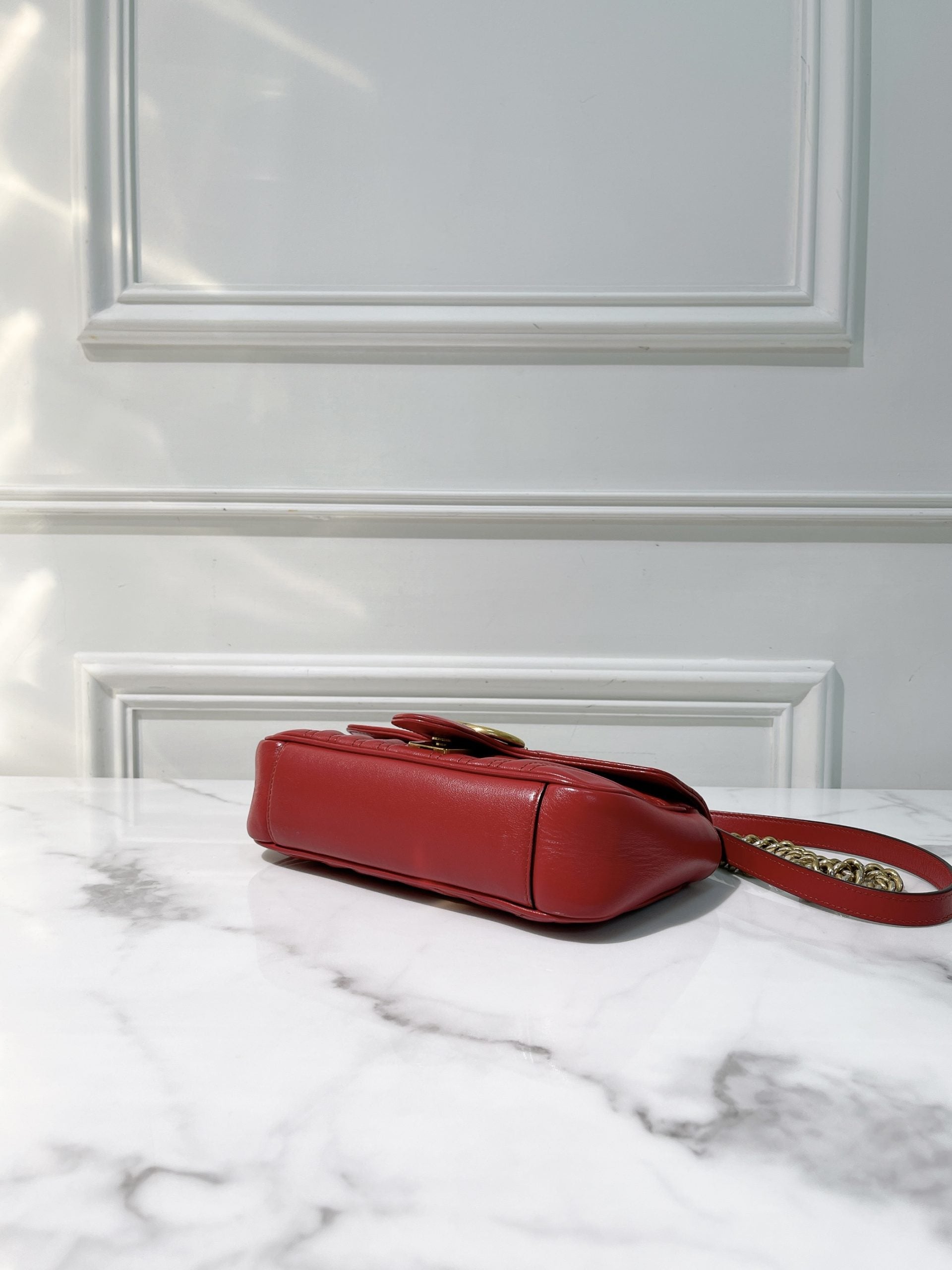 GUCCI MARMONT SMALL, Red/Gold