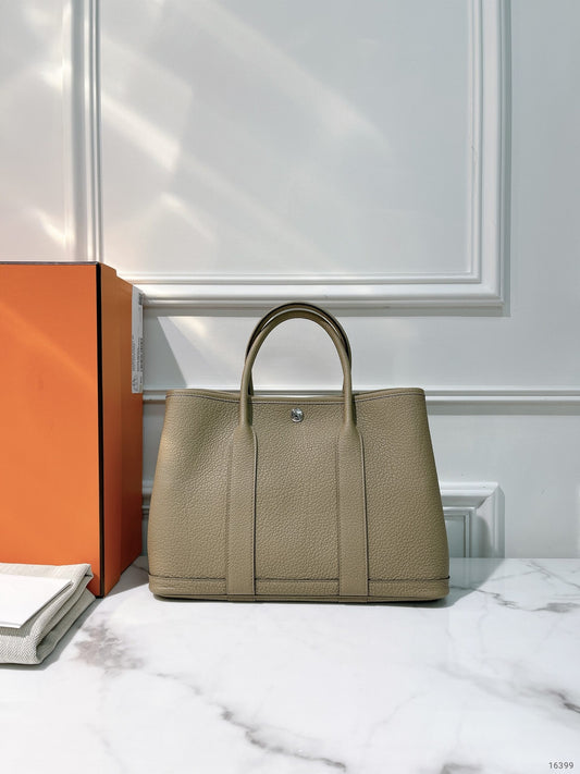 HERMES GARDEN PARTY 30, Beige Marfa/Silver