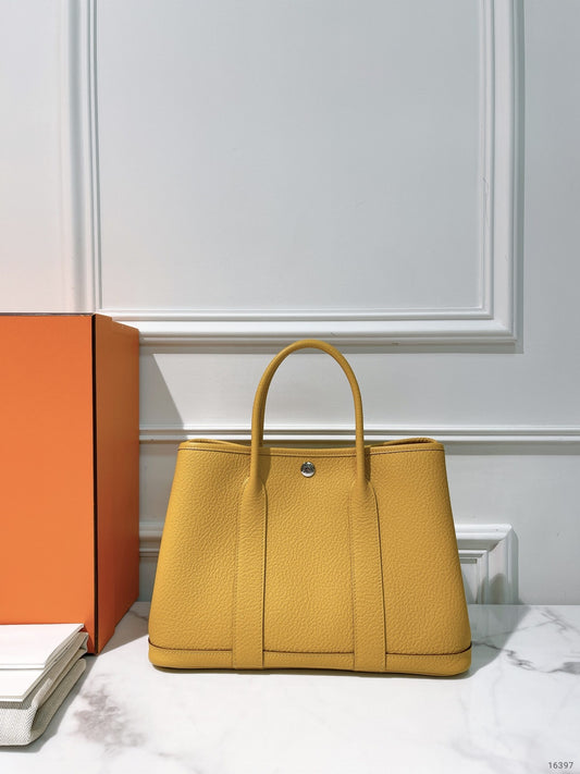 HERMES GARDEN PARTY 30, Jaune Amber/Silver