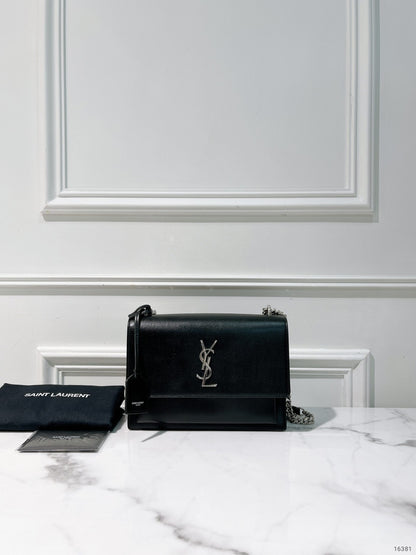 YSL SMALL SUNSET, Black/Silver