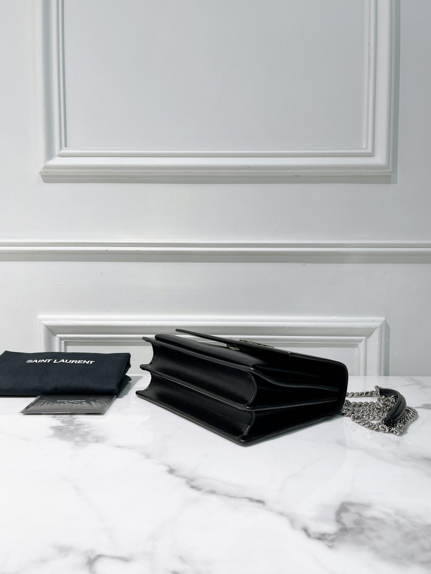 YSL SMALL SUNSET, Black/Silver