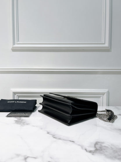 YSL SMALL SUNSET, Black/Silver