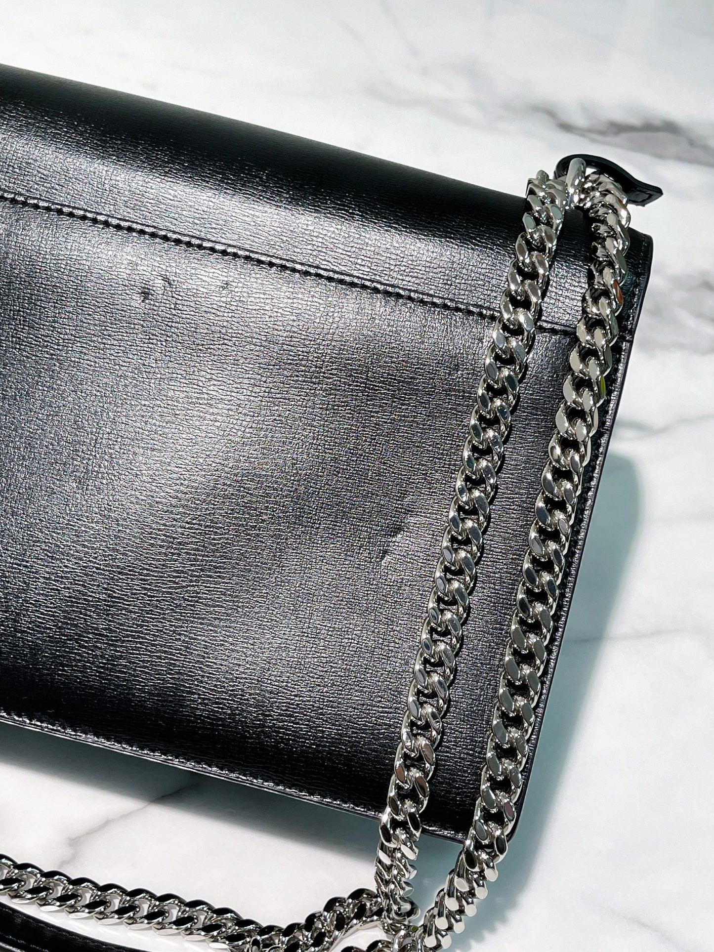 YSL SMALL SUNSET, Black/Silver