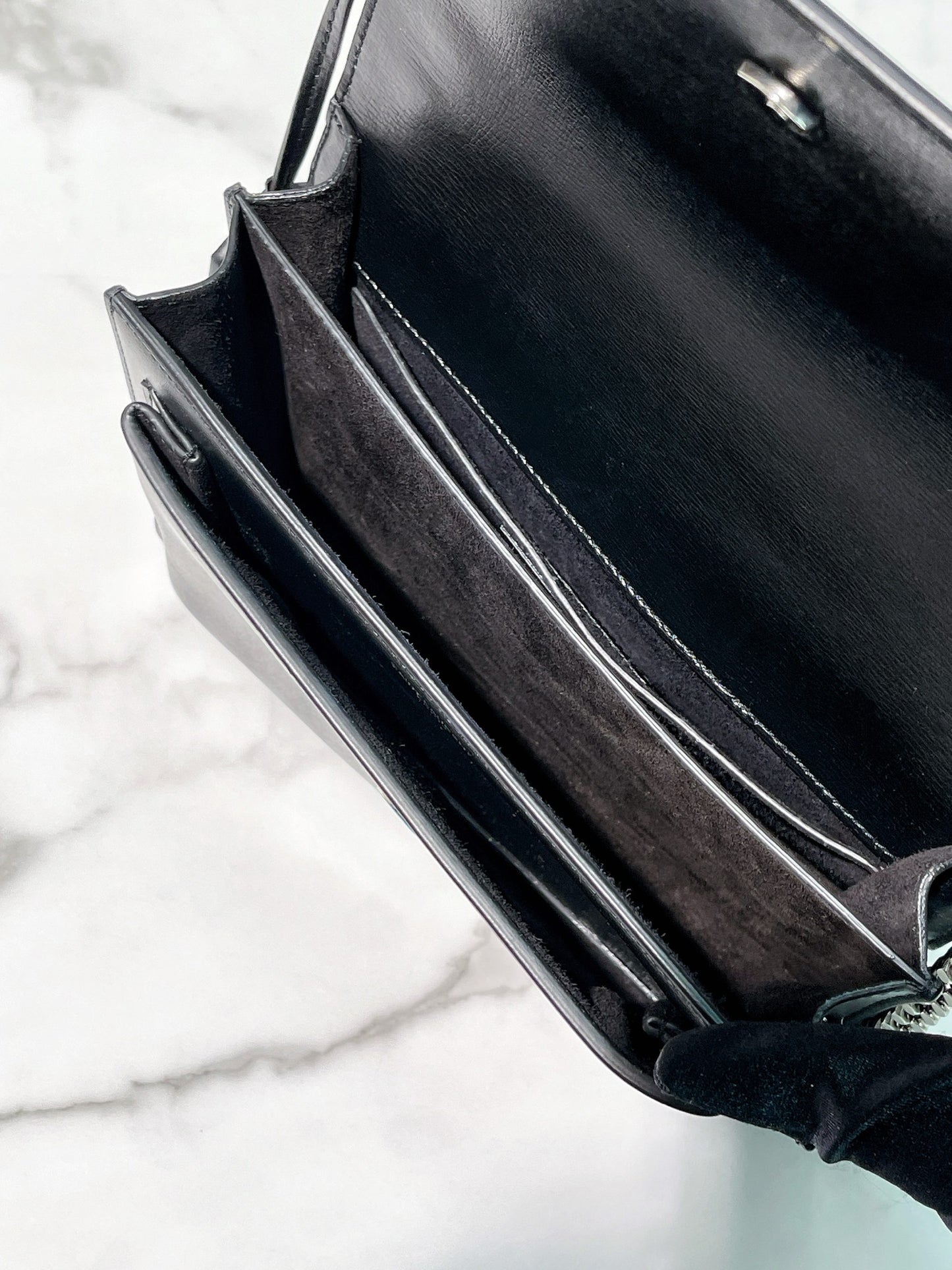 YSL SMALL SUNSET, Black/Silver