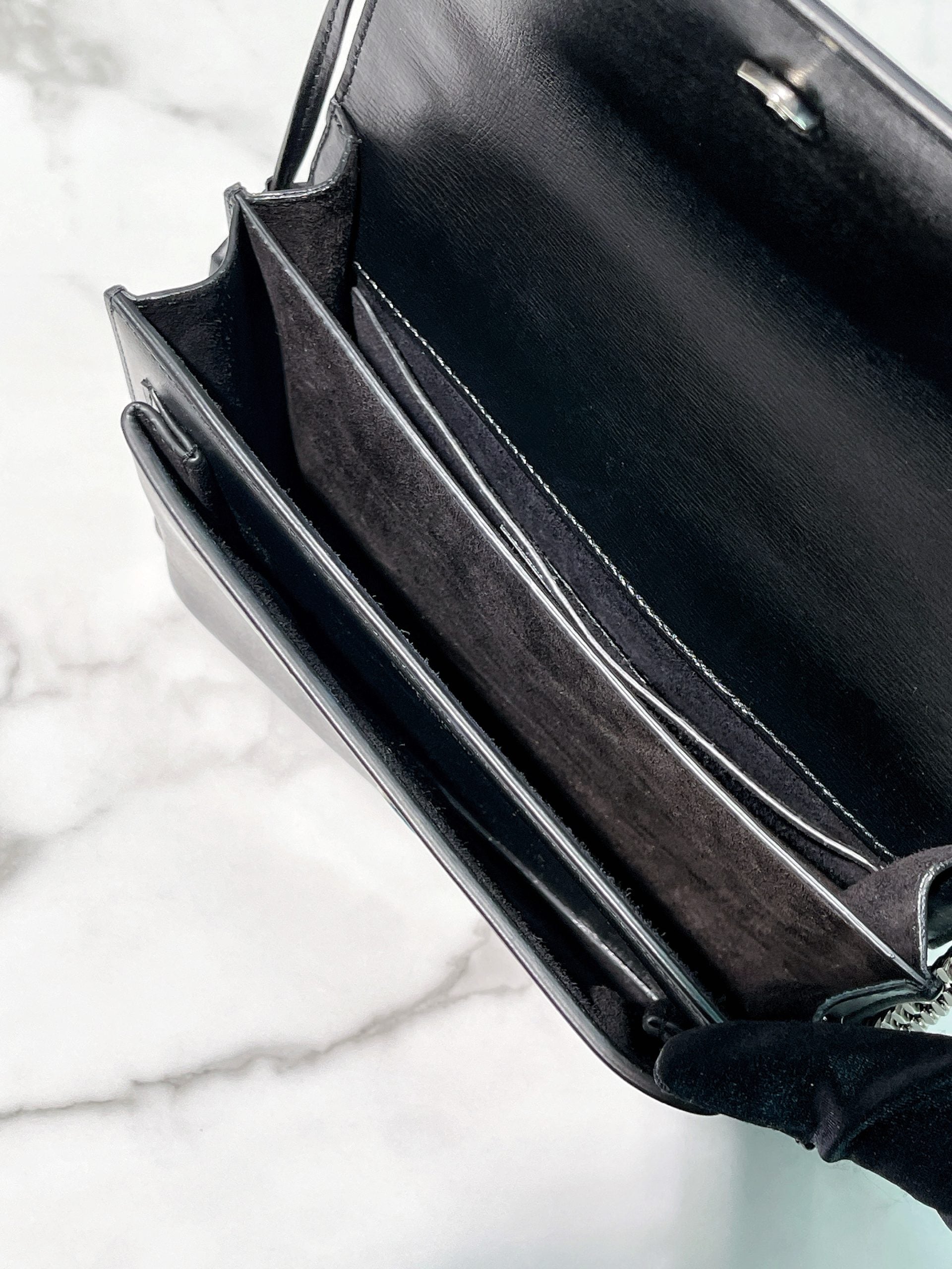 YSL SMALL SUNSET, Black/Silver