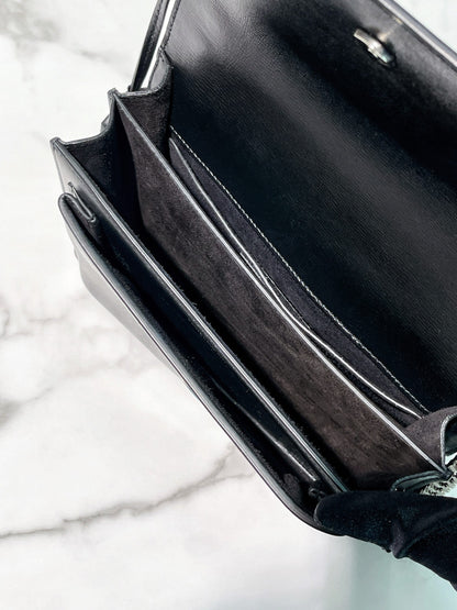 YSL SMALL SUNSET, Black/Silver