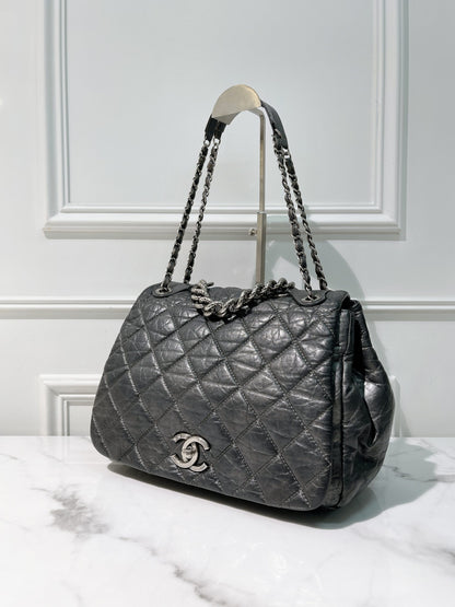 CHANEL FLAP, Black/Silver