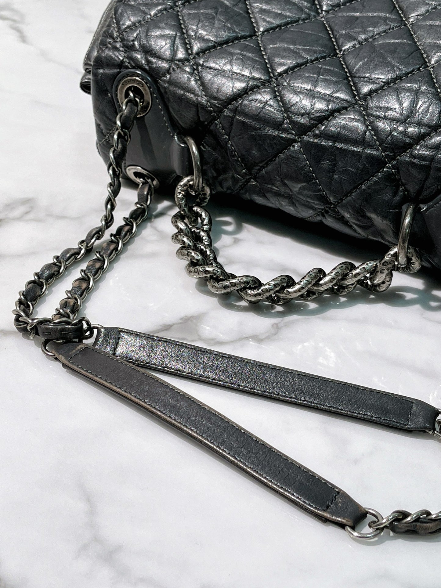 CHANEL FLAP, Black/Silver