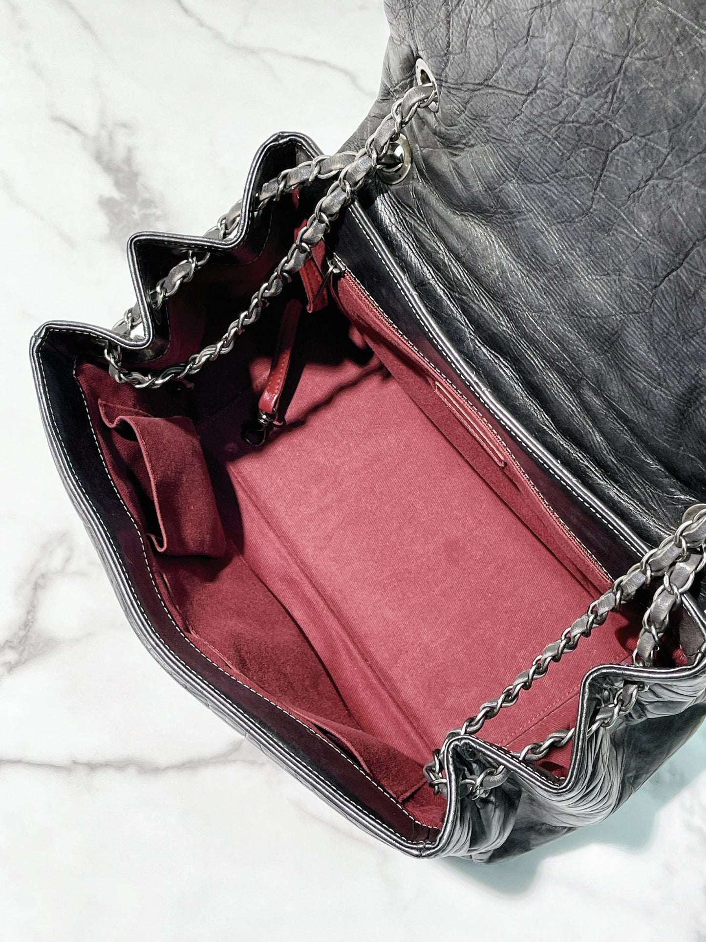 CHANEL FLAP, Black/Silver