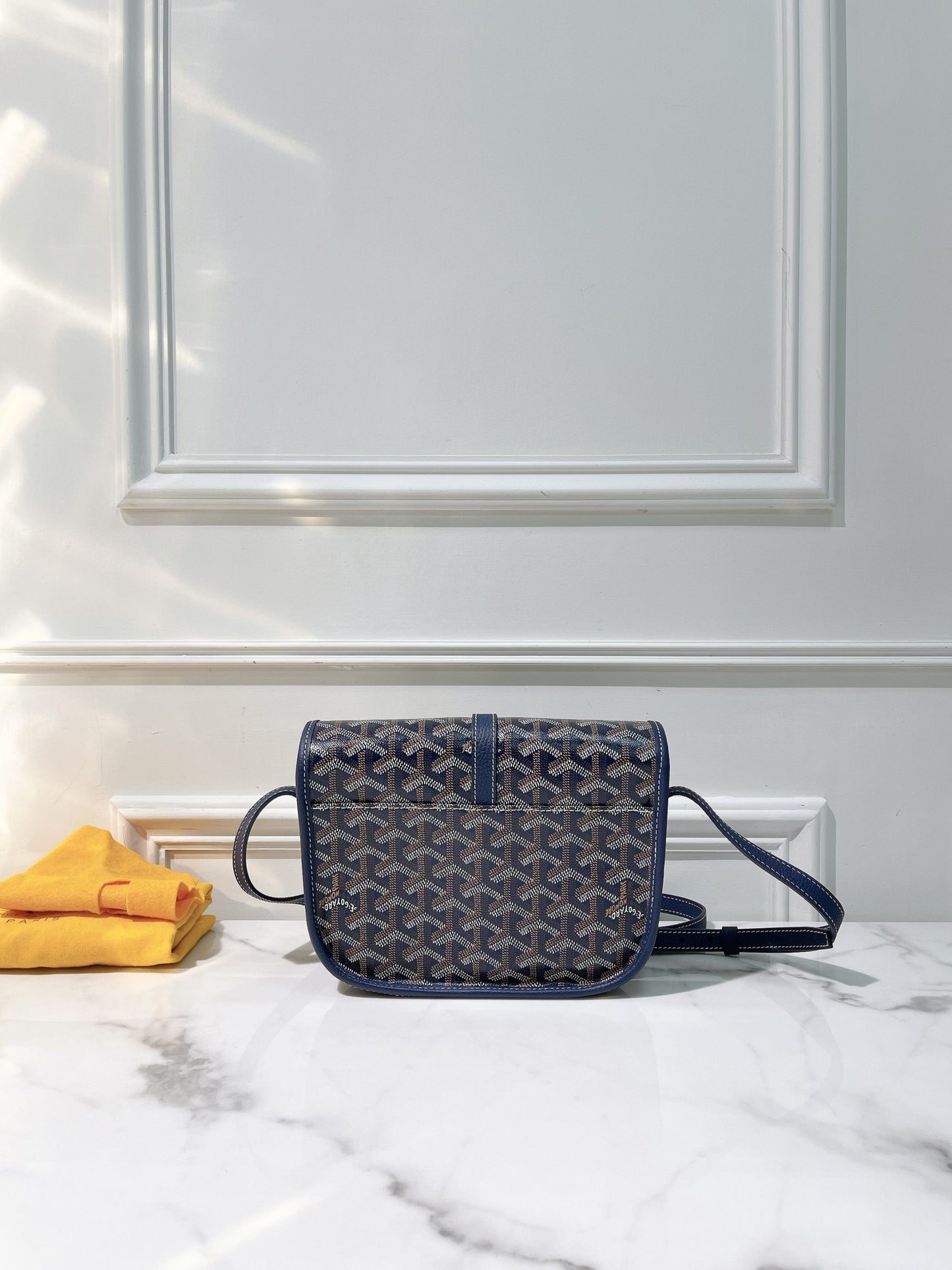GOYARD BELVEDERE PM, Navy/Silver