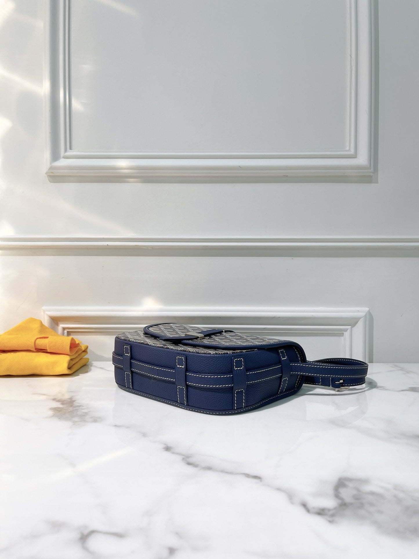 GOYARD BELVEDERE PM, Navy/Silver