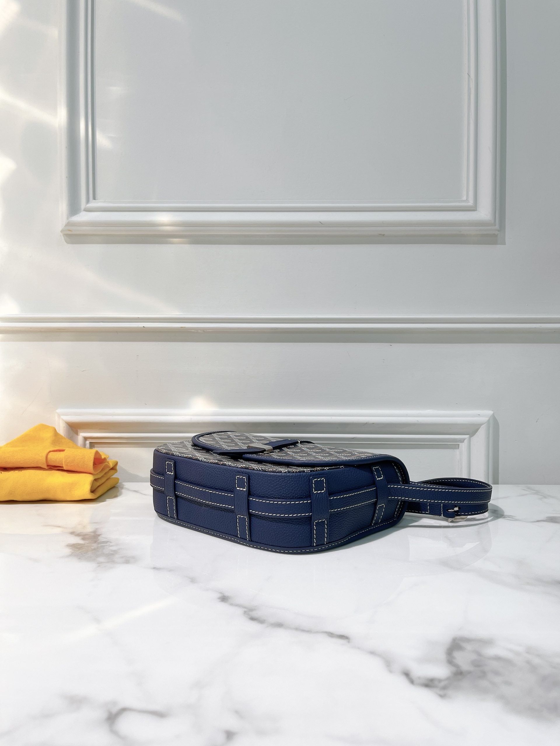 GOYARD BELVEDERE PM, Navy/Silver